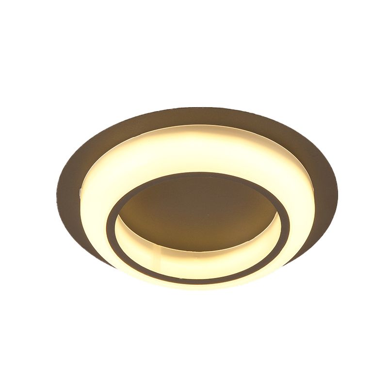 Plafonnier LED en acrylique en forme de cercle, design nordique noir/blanc/gris, luminaire encastré pour chambre à coucher
