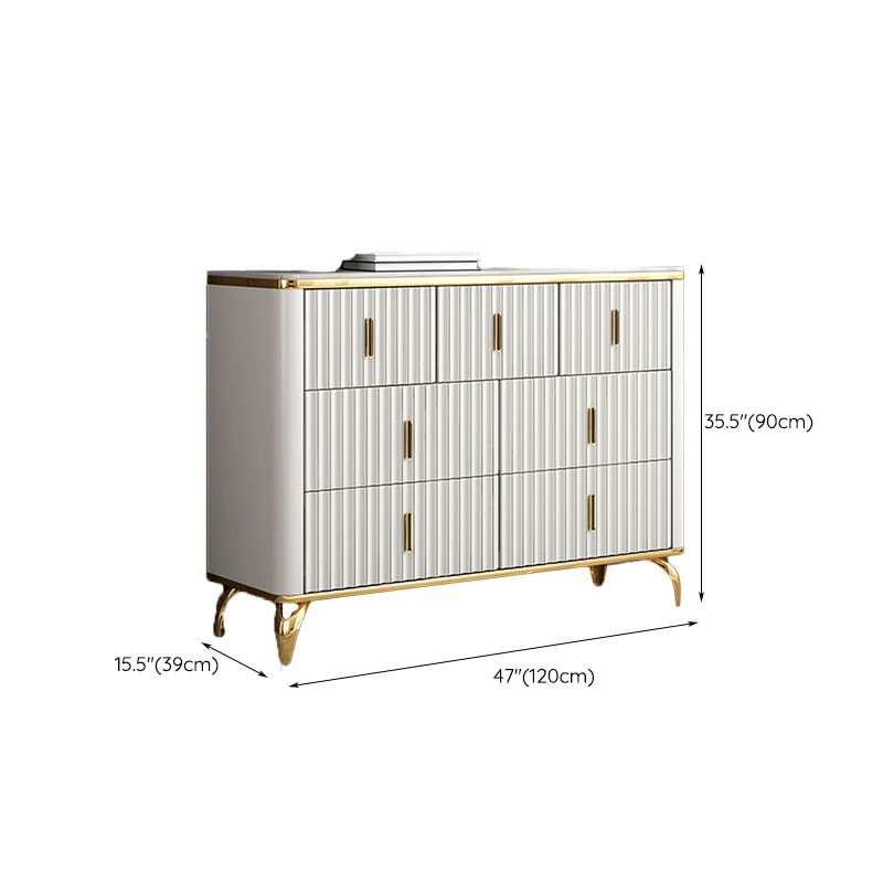 Glam Engineered Wood Horizontal Storage Chest Bedroom Chest with Drawers