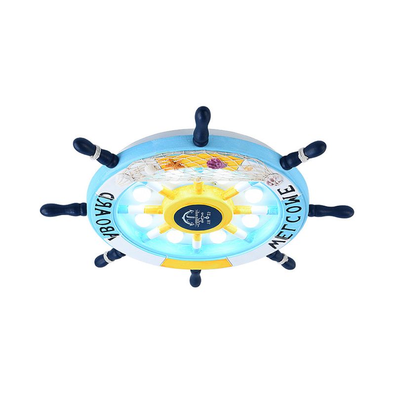 Holz Ruder Shaped Flush Mount Befestigung Cartoon Stilvolle LED Sky Blue/White Deckenleuchte