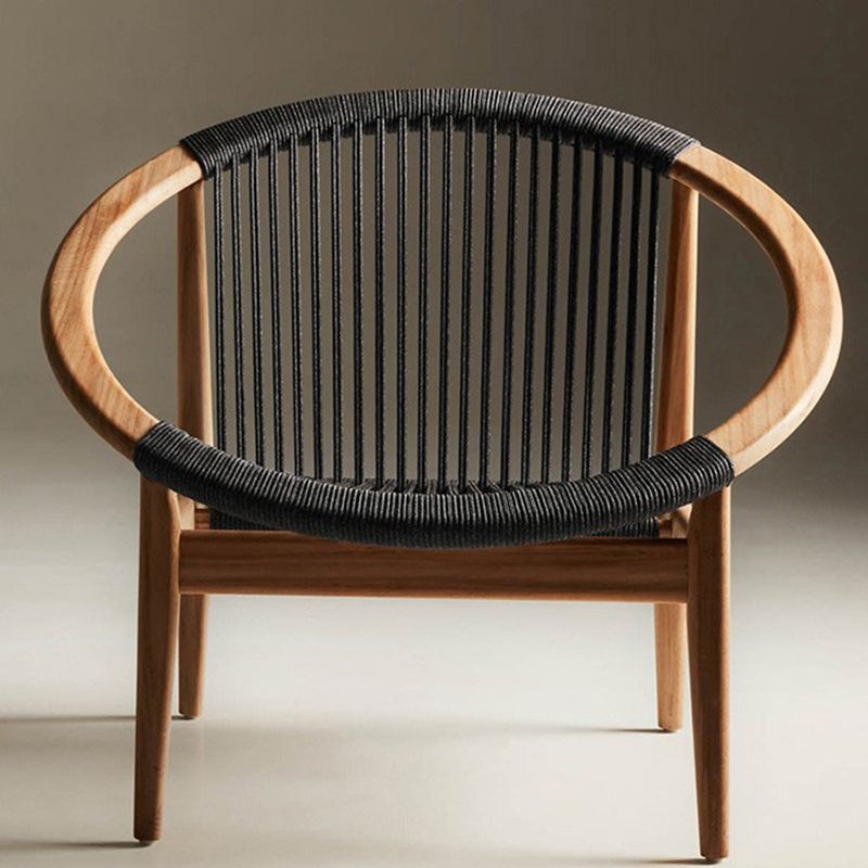 Contemporary Solid Wood Dining Armchair with Arm Patio Dining Chair