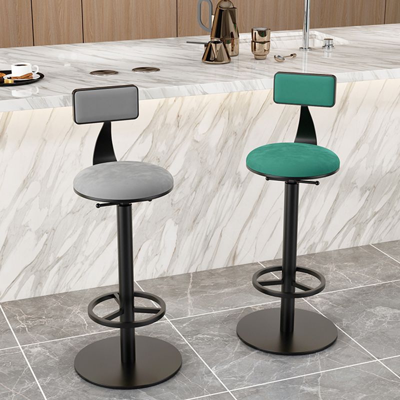 Modern Adjustable Height Bar Stools Matte Finish Indoor Stools