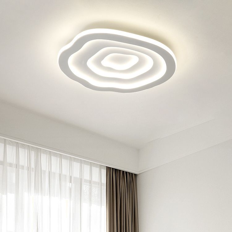 Modern Metal Flush Mount Cloud Shape Ceiling Light with Silicone Shade for Living Room