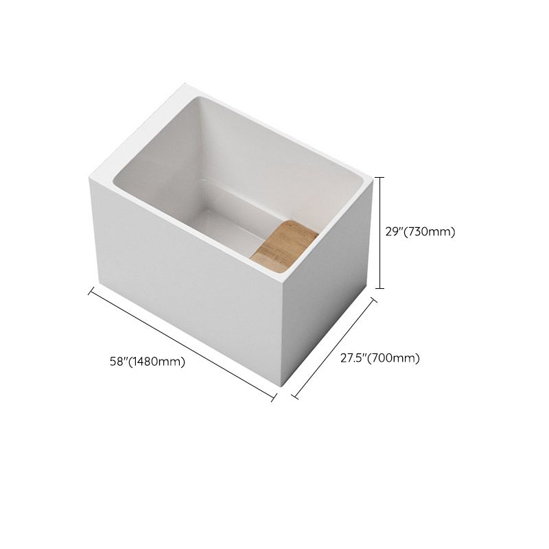 Modern Corner White Acrylic Bathtub Rectangle with Drain Bath Tub
