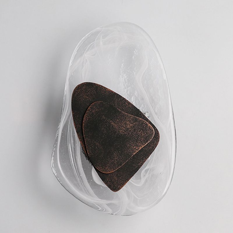 Unique Shape Glass Wall Light Modern Style 1 Light Wall Light Sconce