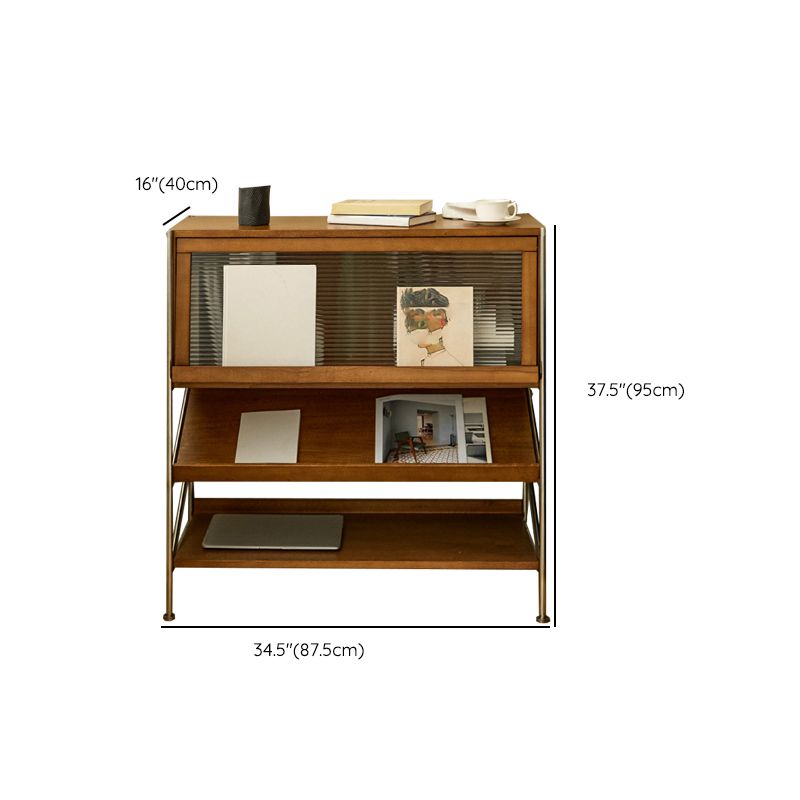 Closed Back Bookcase Modern Style Solid Wood Bookshelf with Shelves