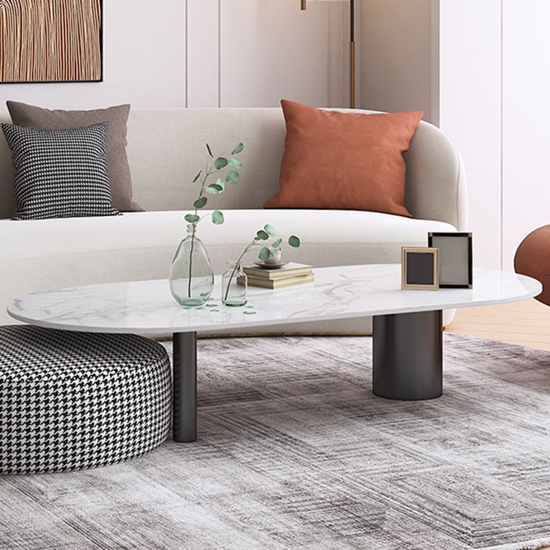 Glam 3 Legs Cocktail Table Oval Coffee Cocktail Table for Living Room