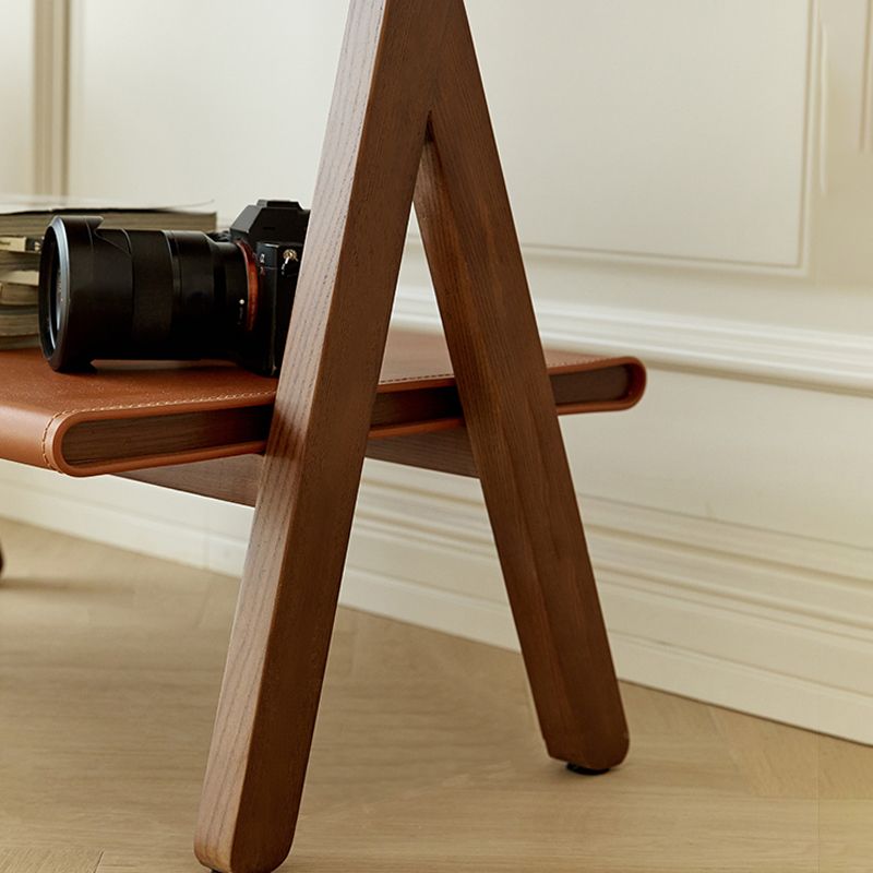 Modern Style Open Back Bookshelf Ladder Wooden Bookcase for Home Office