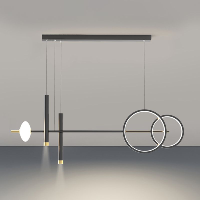 Modern Cylinders Island Chandelier Lights Metal Island Pendant