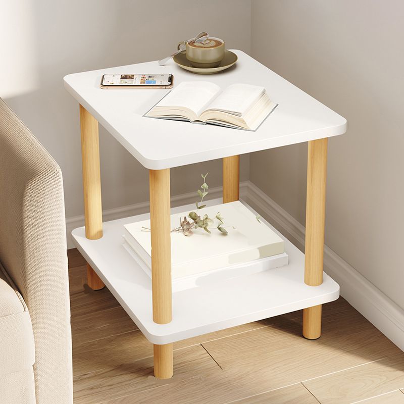 Modern Style Side End Snack Table Wooden with Storage End Table