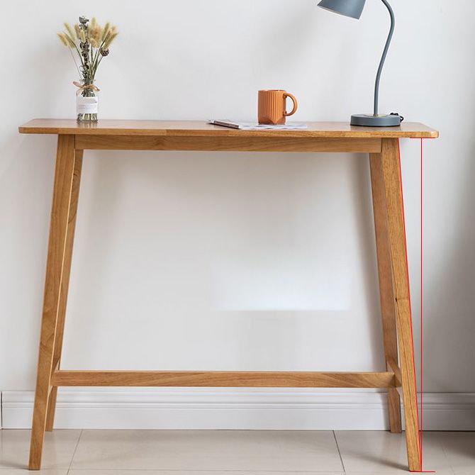 Modern Rectangle Fixed Bar Table Solid Wood Counter Height Bar Dining Table