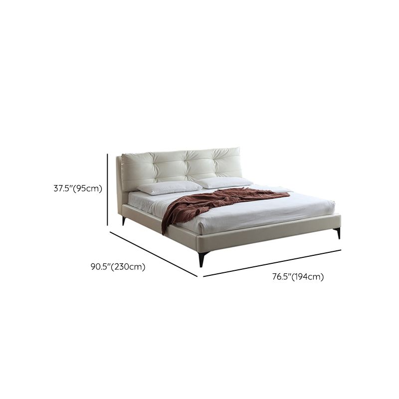 Contemporary Standard Bed with Rectangle Upholstered Headboard