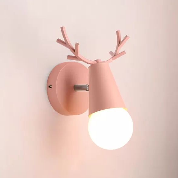 Luce di applique del cono in metallo con corna 1 lampadina per un letto di parete percorso nordico per letto