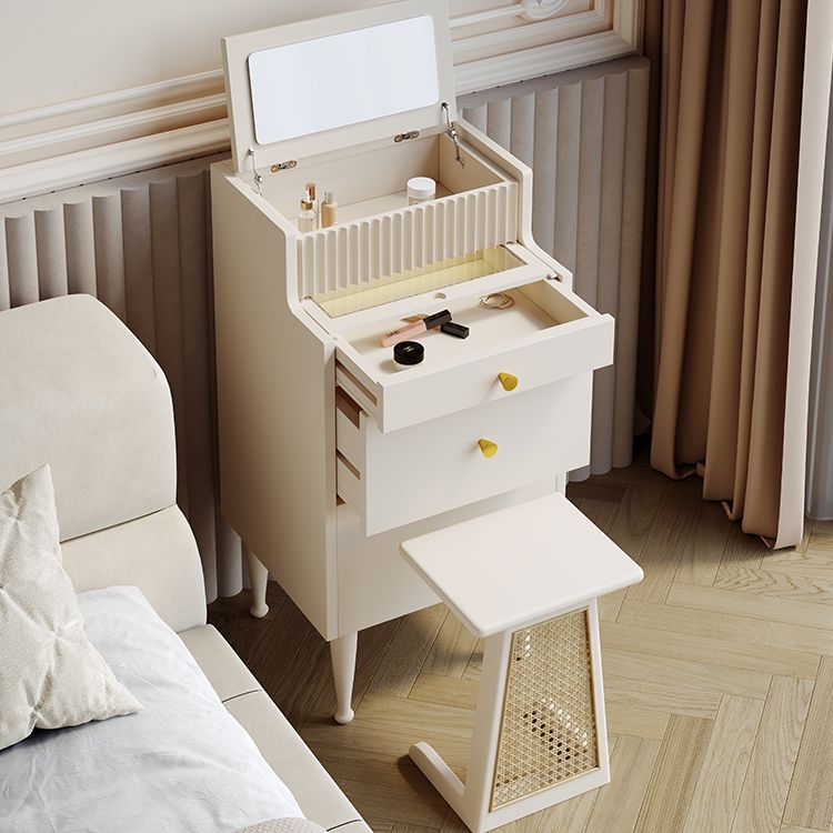 Contemporary Solid Wood Dressing Table Stool Set 2 Drawer Make-up Vanity