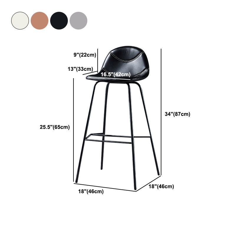 Low Back Bar & Counter Stool Bucket Industrial Quilted Leather Counter Stool