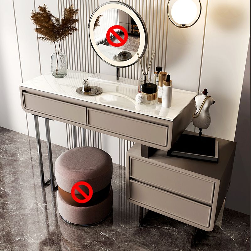 Luxurious Make-up Vanity Stone Top Vanity with 2/4 Storage Drawers