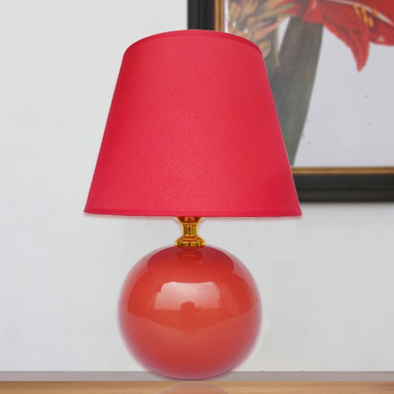 Luce modernista di compito di bagliore largo 1 testa rossa lampada da scrivania con base in ceramica, larga 8 "/9"