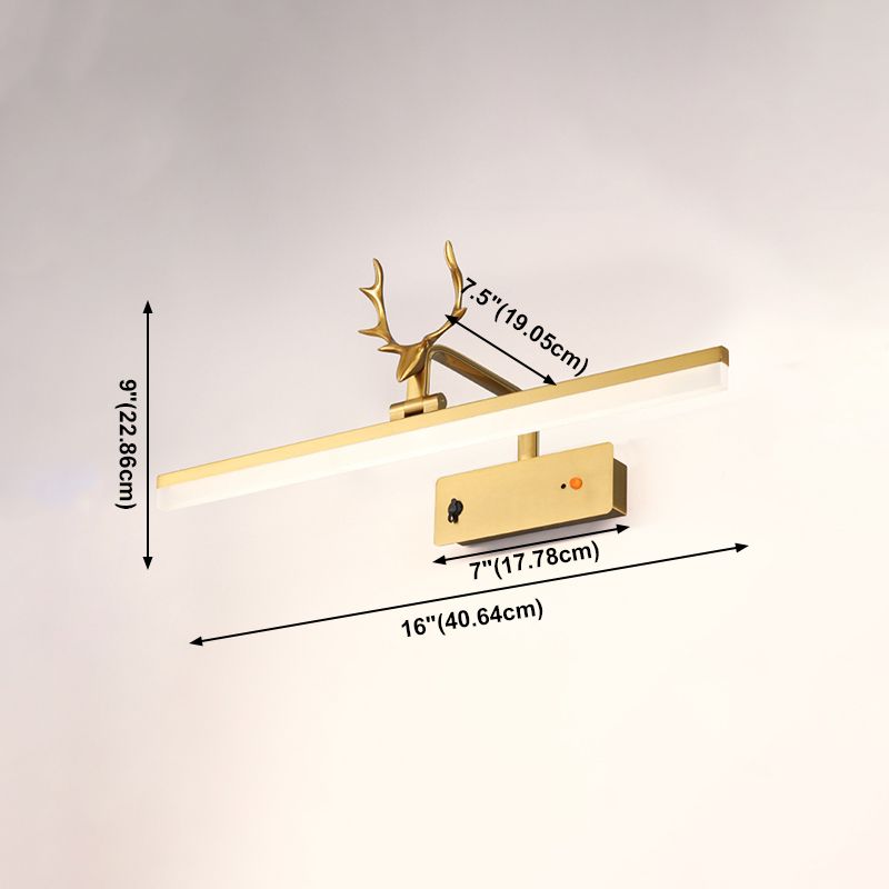 Metal Linear Vanity Lighting Contemporary Style 1 Light Led Vanity Lights