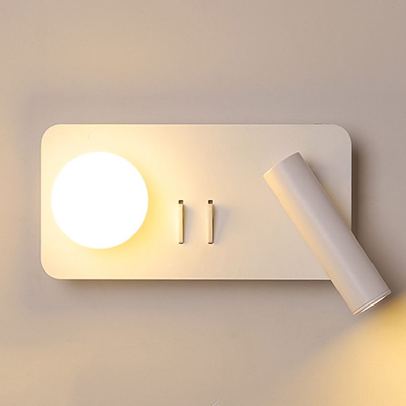 Lampada a parete in metallo moderno a parete in metallo bianco a 2 luci luci rettangolari di scarico rettangolare