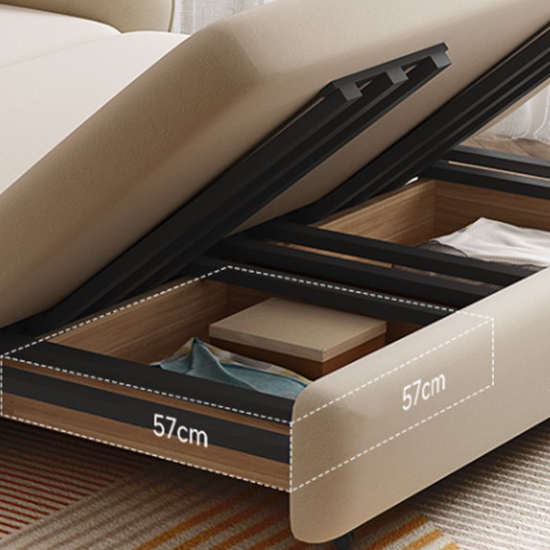 Square Arm Sleeper Scandinavian Styled Sleeper Faux Leather Sofa Bed