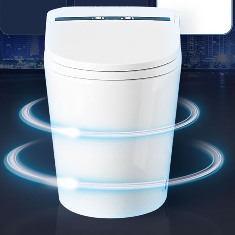 White ABS Toilet Modern All-In-One Toilet Bowl with Heated Seat