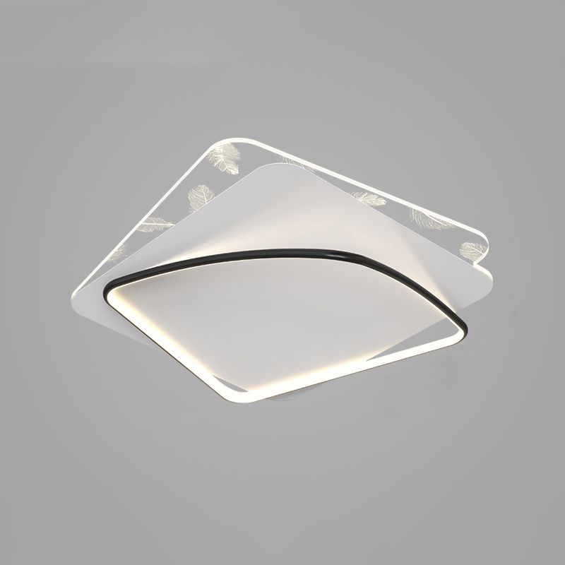 Contemporary Style Aluminum LED Flush Light Fixture Feather Ceiling Flush Mount for Bedroom