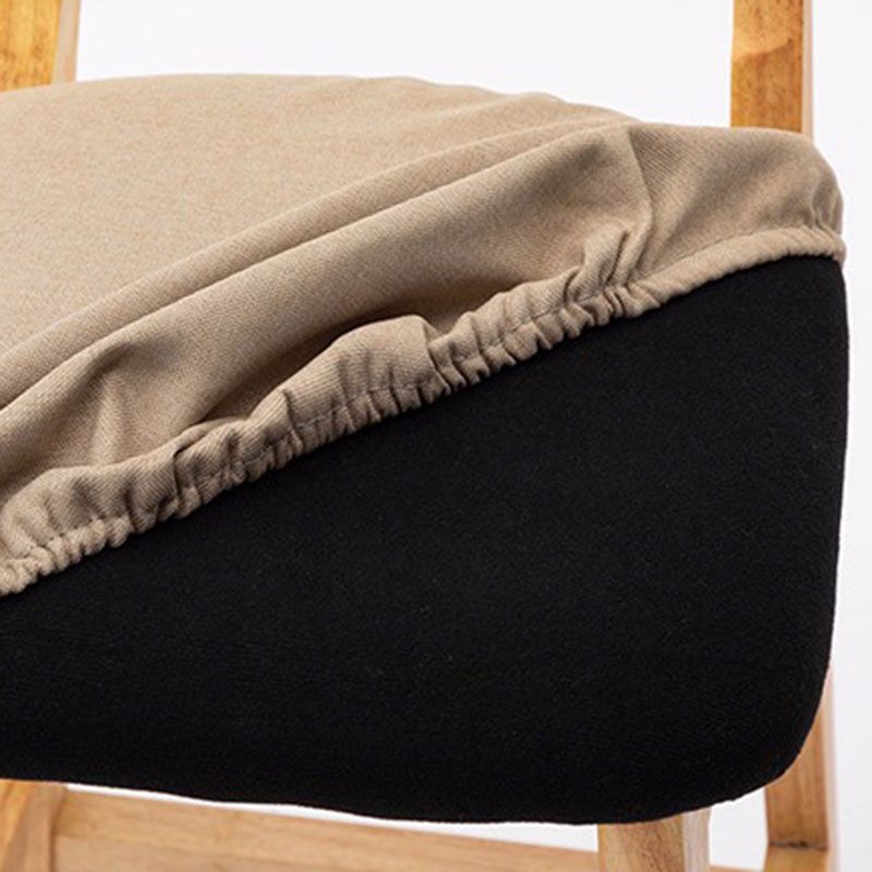 Scandinavian Upholstered Low Back Footrest Stool Matte Finish Rubberwood Barstool