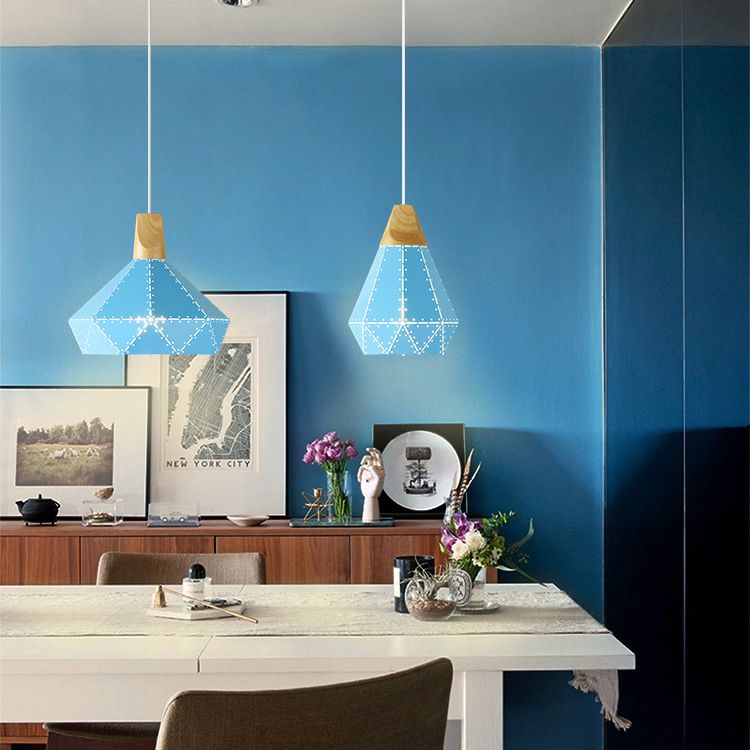 Metall Diamond Hanging Lamp Kit Moderner Stil Down Lighting Anhänger für Esszimmer