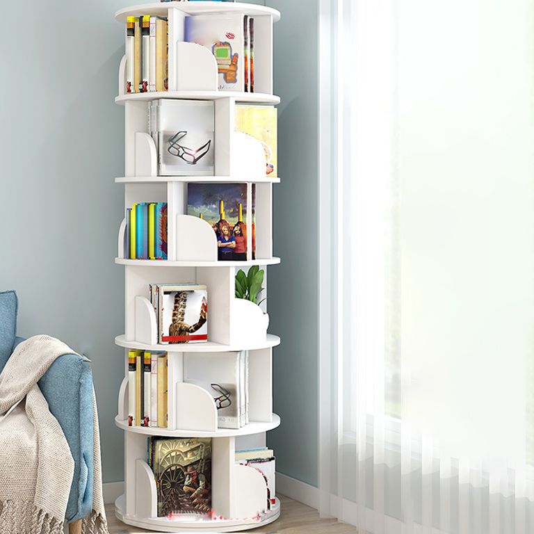 Modern Wooden Rotatable Bookcase Study Room Geometric Bookshelf