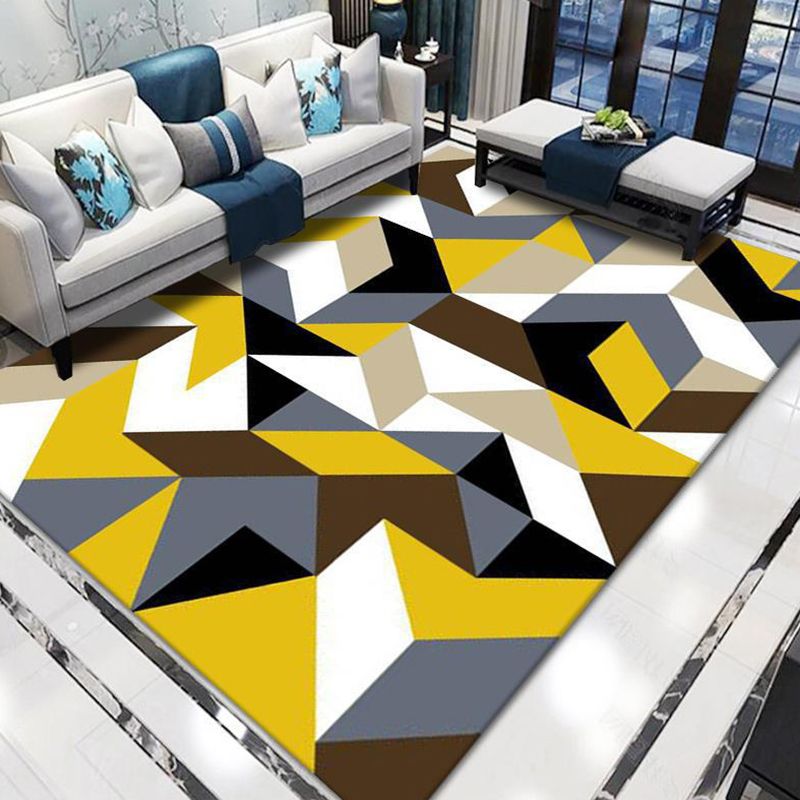Tapis de conception de géométrie asymétrique esthétique Simplicité moderne Polyester non glissant le tapis intérieur pour la décoration intérieure