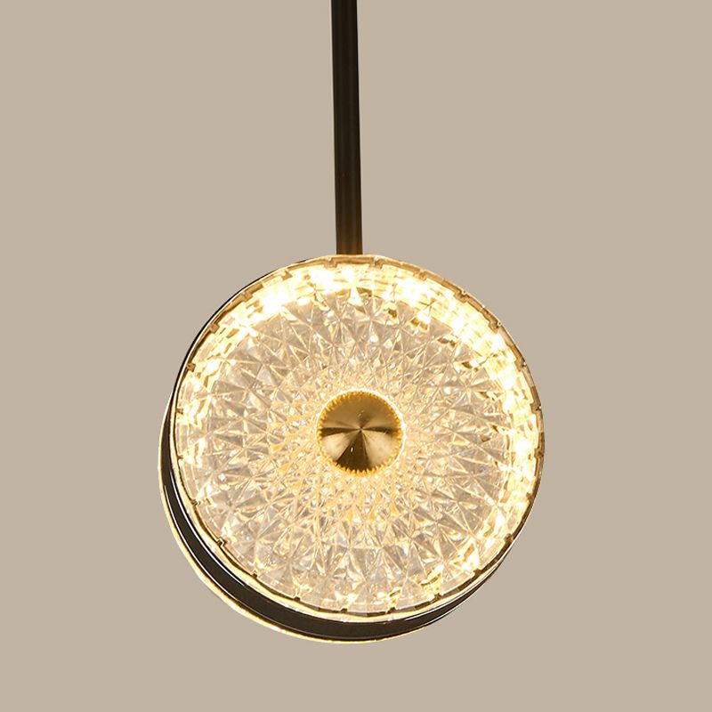 Luminaires d'éclairage de l'île géométrique Lumière de lustre en cristal contemporain en noir