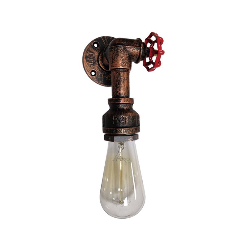 Iron Valve Handle Wall Mount Light Industrial Single Corridor Wall Lighting Fixture