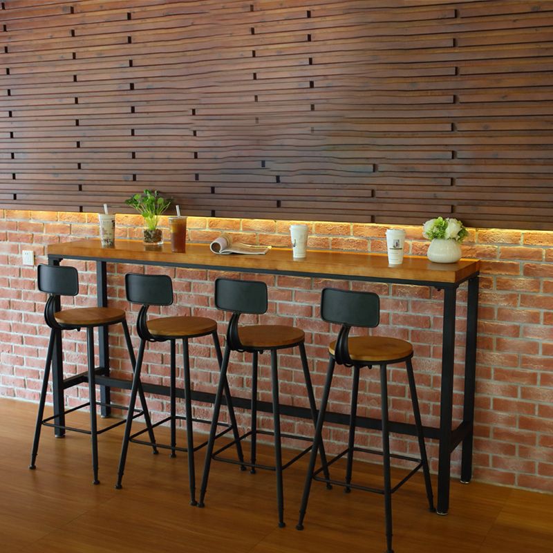 Modern Bar Table Set 1/5 Pieces Rectangle Pine Wood Counter Table with Stools