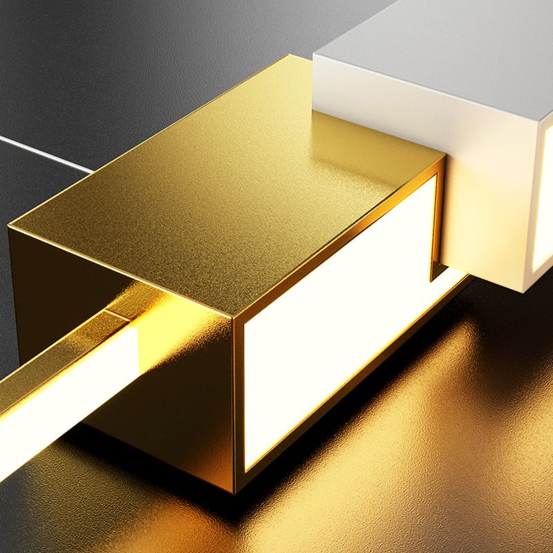 Luces colgantes de forma de rectángulo de estilo contemporáneo accesorios de iluminación de metal