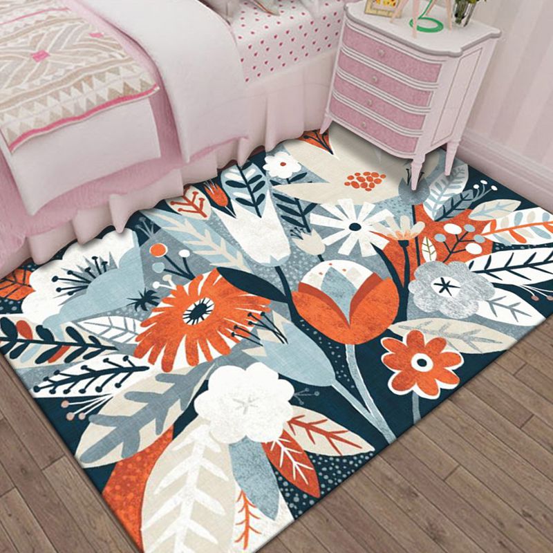 Nordic Bedroom Rug Multi Colored Animal Print Indoor Rug Polypropylene Non-Slip Pet Friendly Carpet