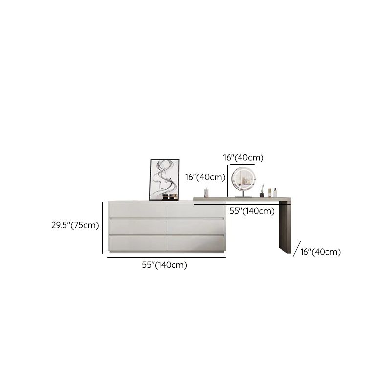 15" Wide Contemporary Make-up Vanity White Wooden Dressing Table