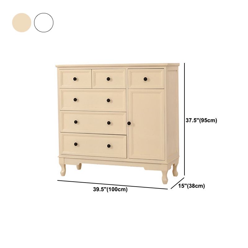 Modern Accent Cabinet with Drawers and Wooden Cabriole Legs Cabinet
