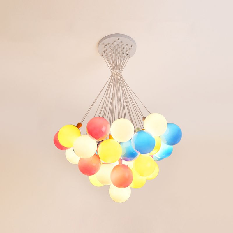 Balloon Colored Chandelier Light Simplicity Acrylic Pendant Light for Child Room