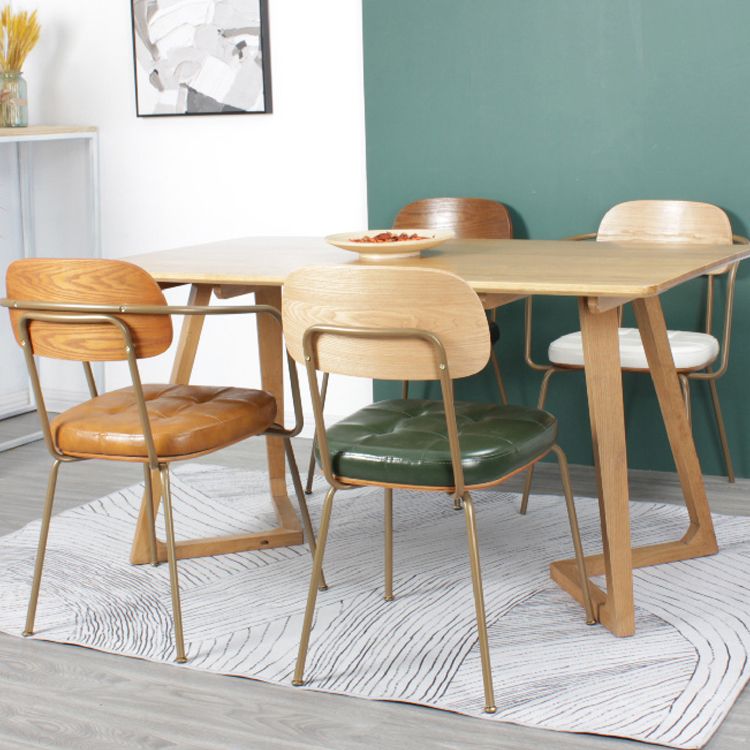 Industrial Style Upholstered Armless Dining Chairs Open Back Dining Side Chairs for Kitchen