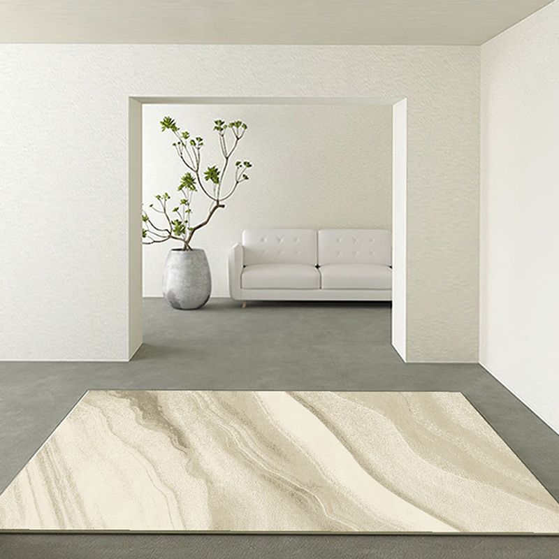 Brown Modern Rug Polyester Stripe Rug Non-Slip Backing Rug for Drawing Room