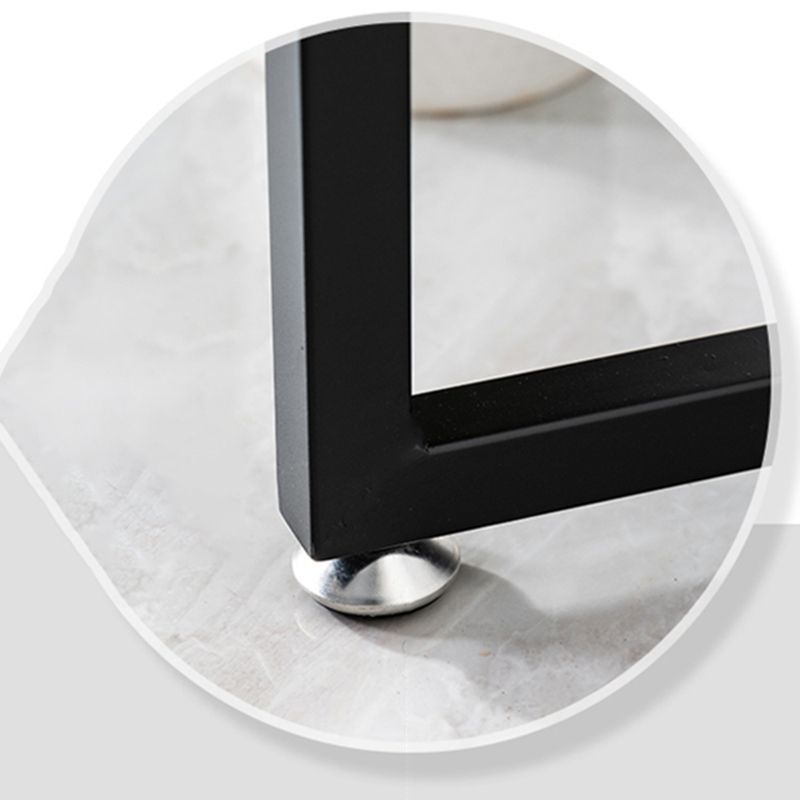 Dark Brown Solid Wood Top Console Table with Metal Sled Legs