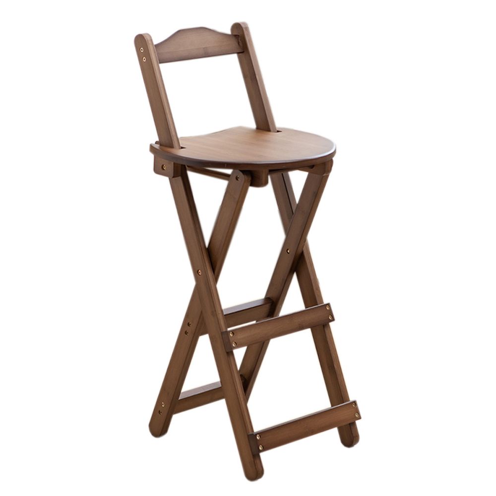 Modern Folding Armless Counter Stool Wood Living Room Bar Stool with Footrest