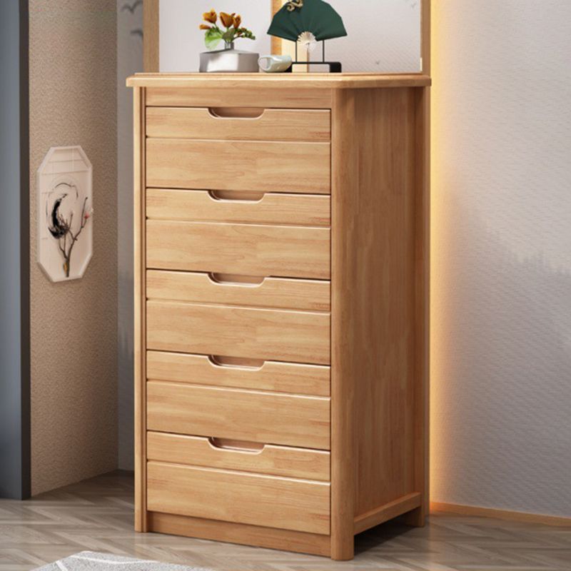 Rectangle Brown Walnut Accent Chest with Drawers Modern Chest