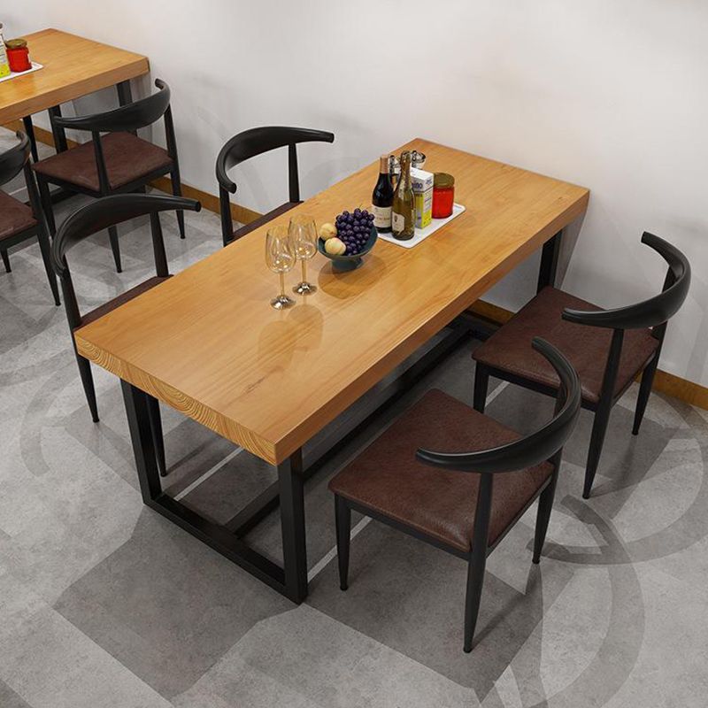 Industrial 1/3/5 Pieces Dining Set Rectangle Wood Dining Table for Dining Room Cafe