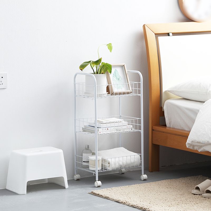 Schwarz -Weiß -Industrie -Bücherregal Etagere Bücherregal mit Zaubererrädern