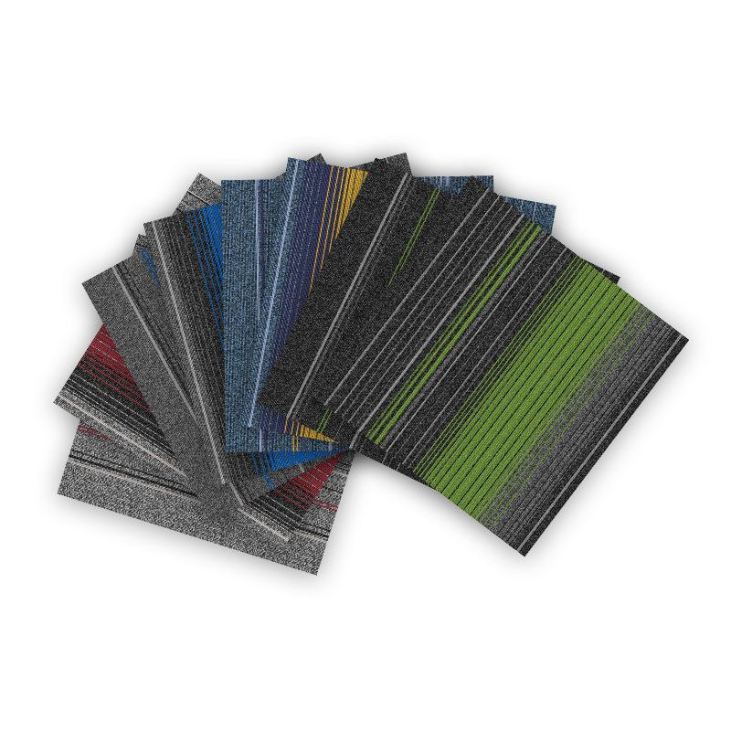 Indoor Carpet Tiles Geometric Print Level Loop Office Carpet Tiles