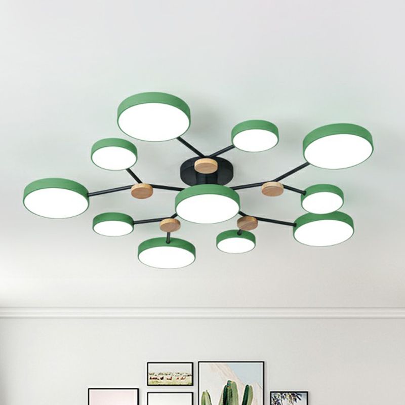 Lampaggio a sospensione del lampadario a forma di soggiorno a forma di rotondo Acrilico a 11 teste in stile nordico lampada a sospensione