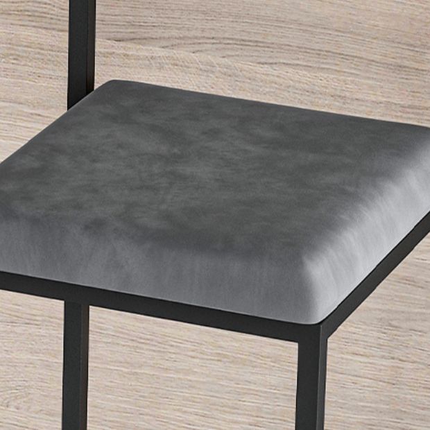 Modern Armless Backrest Counter Stool Iron Kitchen Bar Stool with Cushion and Pedal