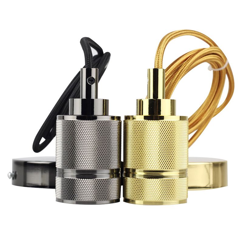 Single Bulb Industrial Style Hanging Light Metal Plating Lamp Holder Vintage Suspension Lighting Fixture with 59" Adjustable Wire