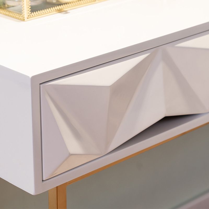 15.74" Wide Makeup Vanity Desk Vanity Tables with 2 Storage Drawers, Bright White