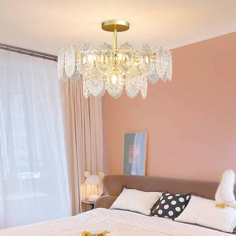 Luces colgantes de forma única de forma contemporánea de vidrio colgante accesorios en oro